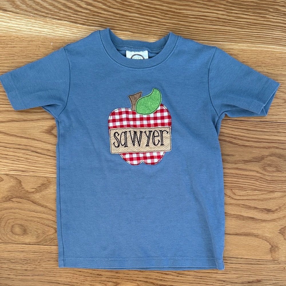 Apple Kids T-Shirt- Sawyer Monogram